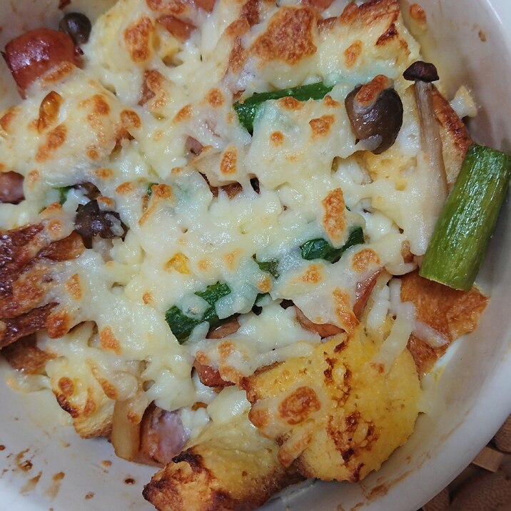 パンのミミリメイク!フレンチトーストグラタン☆
